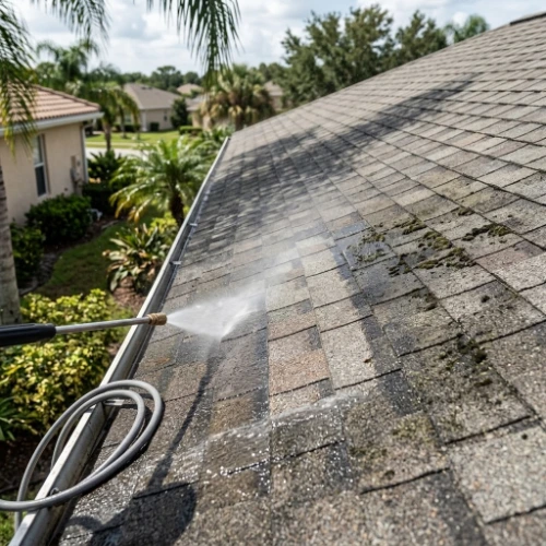 Driveway pressure washing